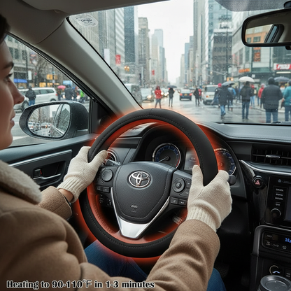 12V Heated Steering Wheel Cover Warm In Winter Universal Fit Steering Wheel Protector Outer For Cars Trucks Vans Car Accessories