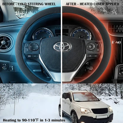 12V Heated Steering Wheel Cover Warm In Winter Universal Fit Steering Wheel Protector Outer For Cars Trucks Vans Car Accessories