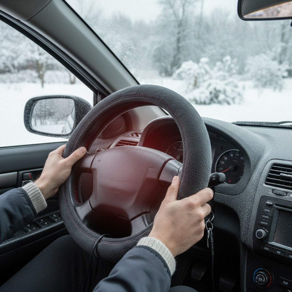 12V Heated Steering Wheel Cover Warm In Winter Universal Fit Steering Wheel Protector Outer For Cars Trucks Vans Car Accessories